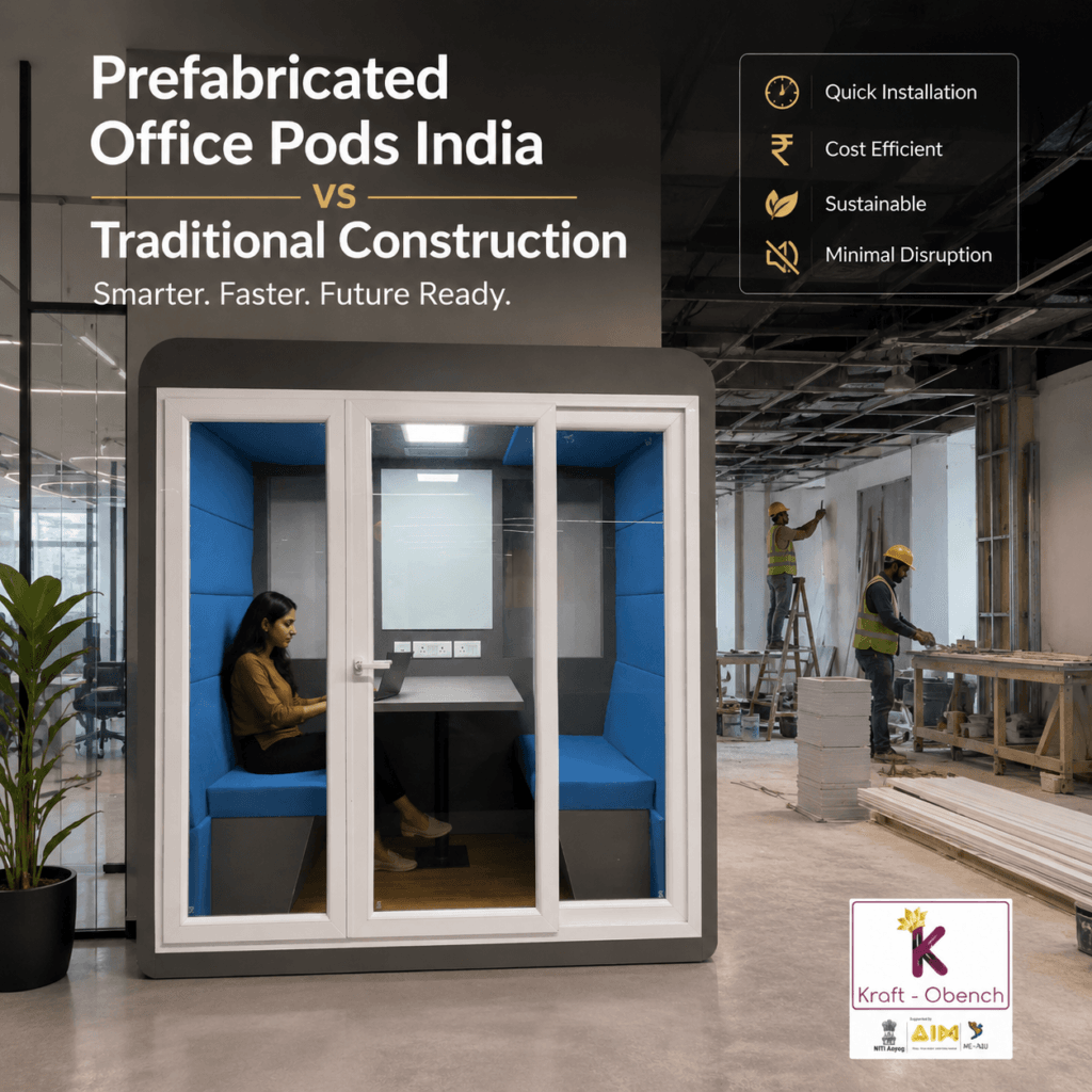 prefabricated office pods India vs traditional construction