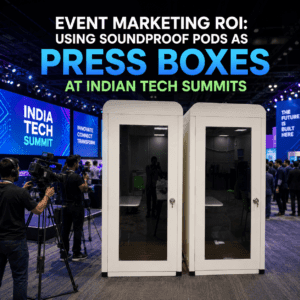 Event Marketing ROI: Using Soundproof Pods as Press Boxes at Indian Tech Summits